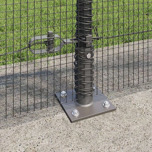 vidaXL Set stubova ograde Set od 2 Siva Metal, Beton 25 x 1 m Cijene