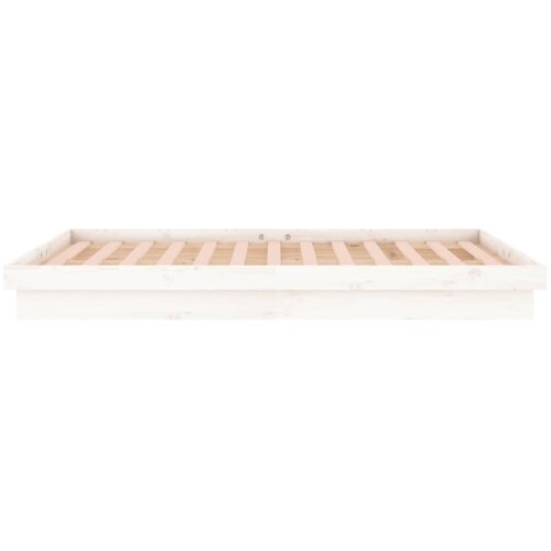  LED okvir kreveta bijeli 180x200 cm veliki bračni masivno drvo Slike