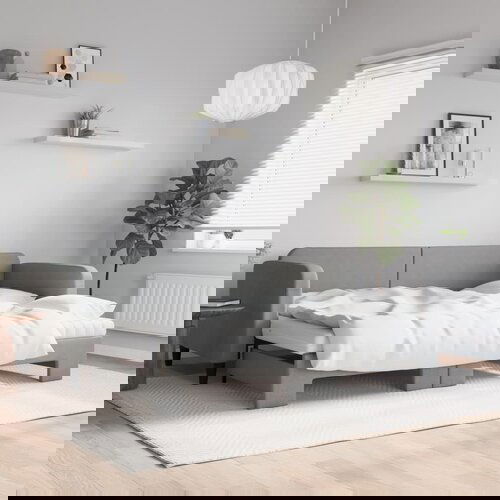 VidaXL Dnevni krevet na razvlačenje svjetlosivi 90 x 200 cm od tkanine Slike