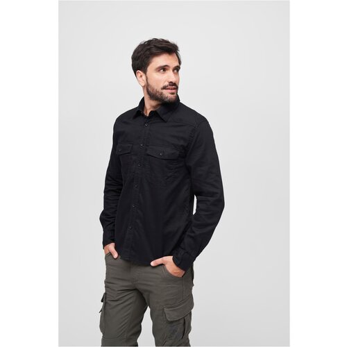 Brandit Flanellshirt black Cene