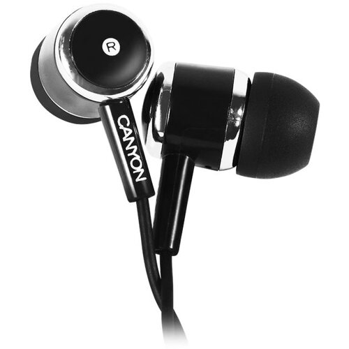 Canyon EPM- 01 Stereo earphones with microphone, Black, cable length 1.2m, 23*9*10.5mm,0.013kg Cijene