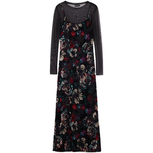 Desigual Dolge obleke VEST_CASSIDY 25WWVK11 Črna Slike