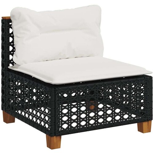  8-dijelni set vrtnih sofa od poliratana s jastucima crni Slike