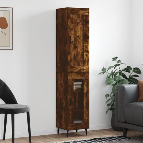 VidaXL Visoka komoda dimljeni hrast 34 5x34x180cm konstruiranog drva Slike