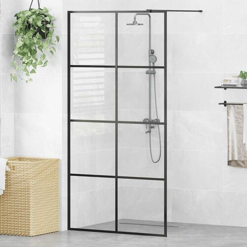 Pregrada za tu&scaron;iranje s prozirnim staklom ESG 100 x 195 cm crna Cijene