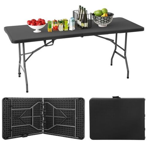  Proizvod sa nedostatkom - OUTLET - Sklopivi sto sa metalnom konstrukcijom Wood design crni 180x76x74 ( 32-347000 ) Slike