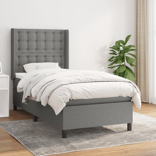 The Living Store Box spring postelja z vzmetnico temno siva 90x200 cm blago - Box Spring Postelja, (21520633) Cene
