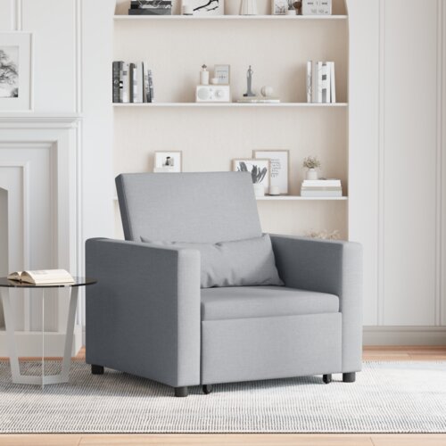 vidaXL 3-u-1 Single Sofa Bed Convertible Svjetlosiva tkanina Cijene