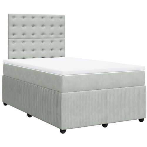 Maison Chic Box spring postelja - Vzmetna postelja z vzmetnico svetlo siva 120x190 cm žamet SL17061, (21894802) Cene