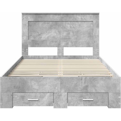  Krevetna konstrukcija s ladicama Betonski sivi 120 x 190 cm Slike