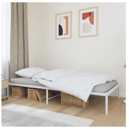  Kovinski posteljni okvir bel 100x200 cm Cene