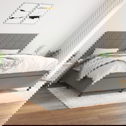 The Living Store Box spring postelja z vzmetnico temno siva 180x200 cm blago - Box Spring Postelja, (21521164) Slike