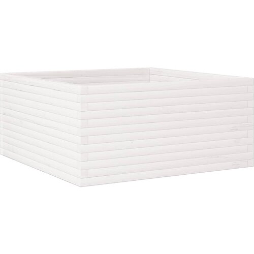  Vrtna sadilica bijela 100x100x46 cm od masivne borovine Slike