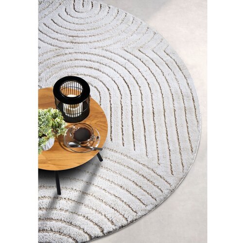 Elle Decoration Bijeli okrugao tepih &amp;oslash; 160 cm Panglao New York White &amp;ndash; Slike