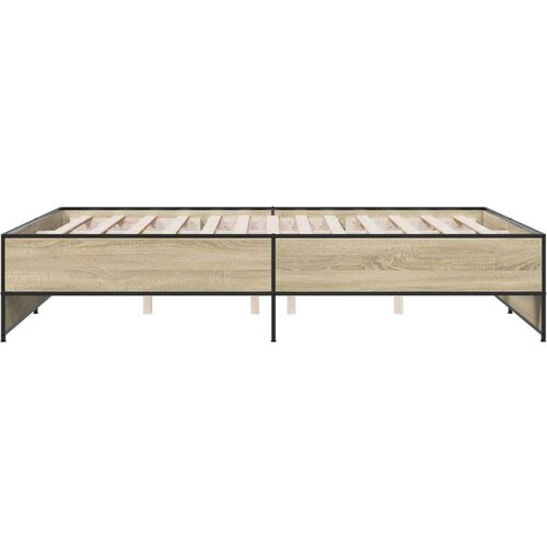 VidaXL okvir za krevet boja hrasta 160x200 cm konstruiran drvo i metal Slike