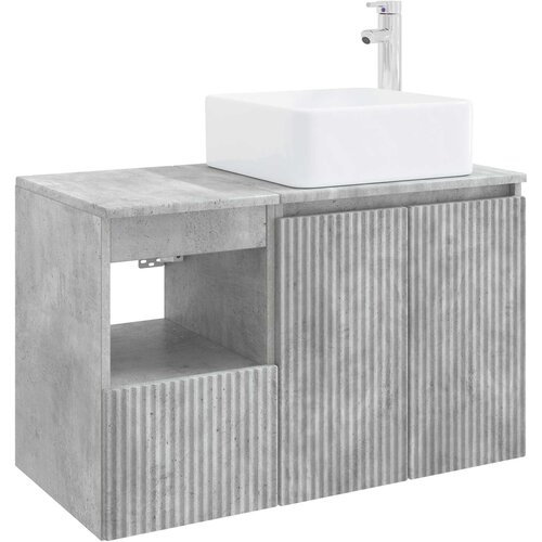  Set namje&amp;scaron;taja za kupaonicu 2 kom. Betonska siva 49.5 x 41 x 80 cm Slike