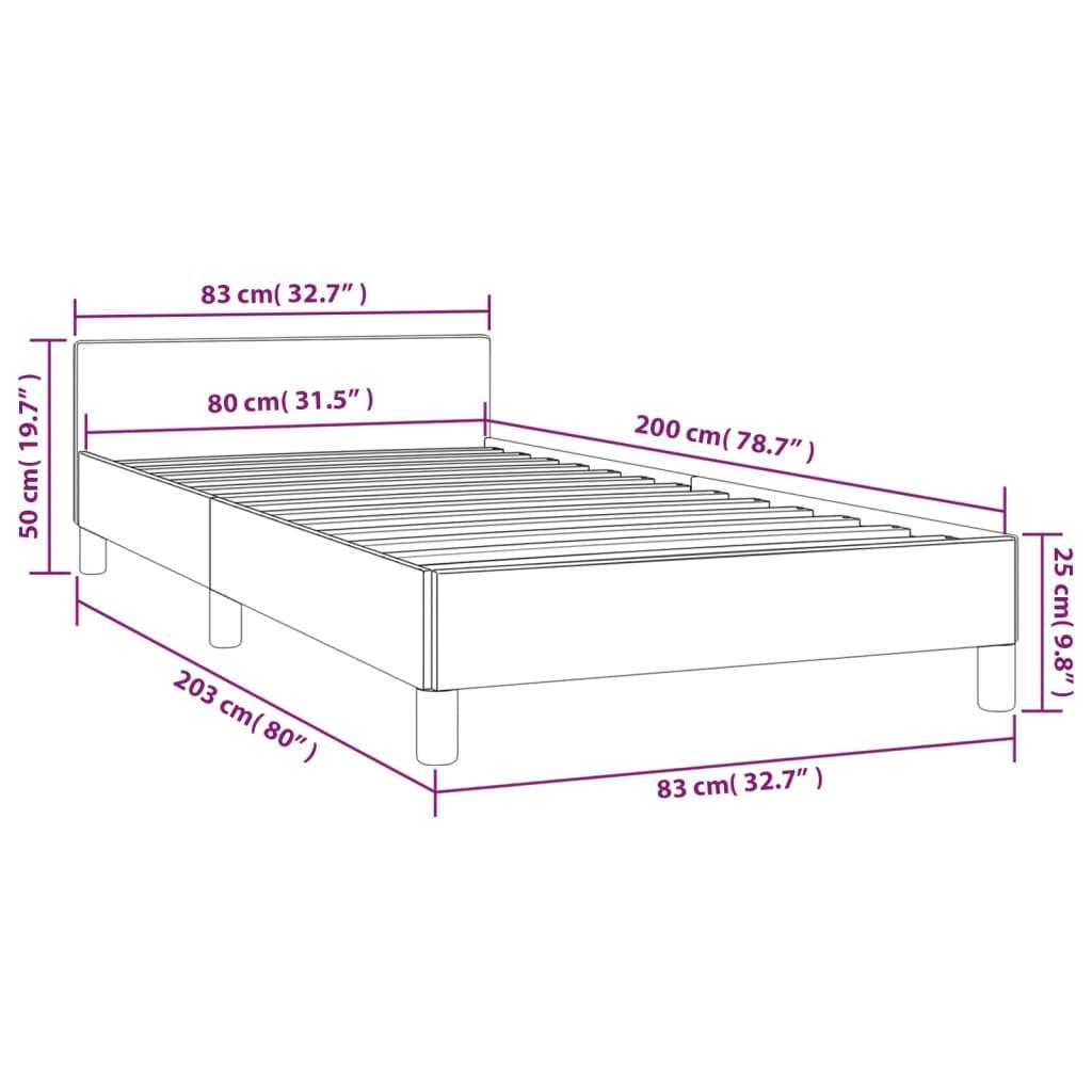 VidaXL okvir za krevet s uzglavljem crni 80 x 200 cm od umjetne kože Slike
