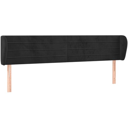 VidaXL Vzglavje z u&amp;scaron;esi črno 203x23x78/88 cm žamet, (20953217) Slike