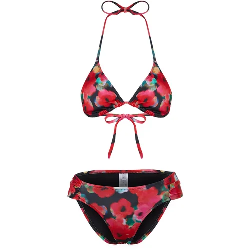 Trendyol Floral Patterned Triangle Bikini Set