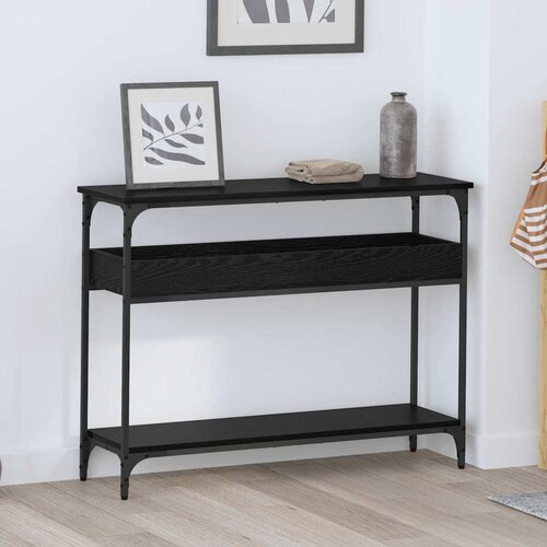 VidaXL Konzolna stolica Crni hrast 100 x 29 x 75 cm Konstruirano drvo Slike