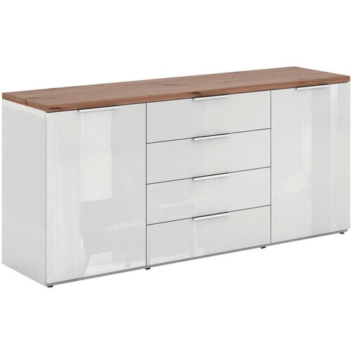 CARRYHOME KOMODA, hrast artisan, bela, visoki sijaj Cene