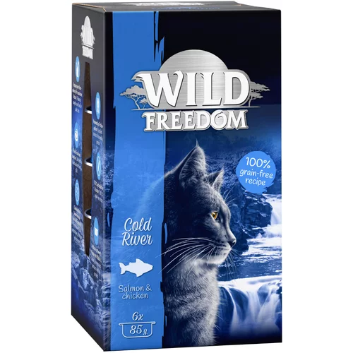 Wild Freedom Varčno pakiranje Adult pladnji 24 x 85 g - Cold River - Morski losos & piščanec