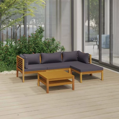 Vrtna sedežna garnitura 5-delna z blazinami trden akacijev les, (20597871)