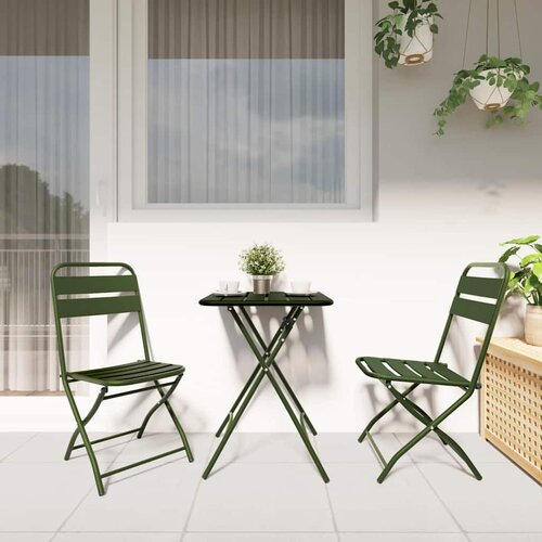 Bistro set 3 pcs Zelena Čelik Slike