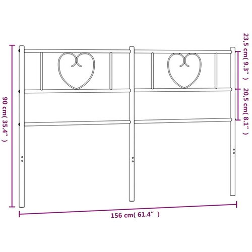  Metalno uzglavlje crno 150 cm Slike