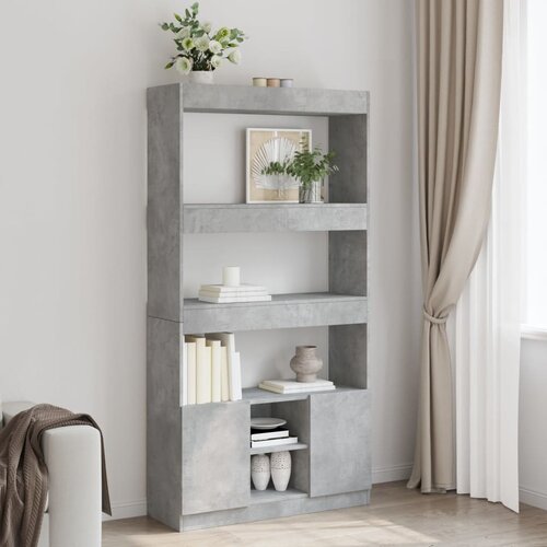  Visoka komoda siva boja betona 92x33x180 cm konstruirano drvo Cijene