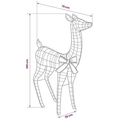  3D Božićni irvas LOVIISA 110 LED lampica Topla bijela - Iridescent PET 70 x 26 x 100 cm Slike
