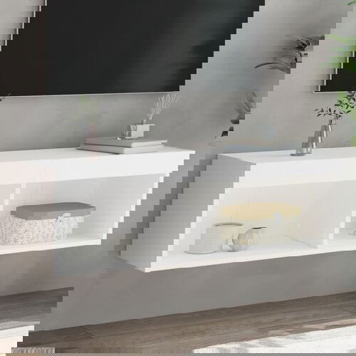 vidaXL TV omarica z LED lučmi bela 100x30x30 cm Cene