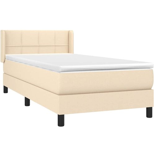  Krevet s oprugama i madracem krem 100 x 200 cm od tkanine Slike