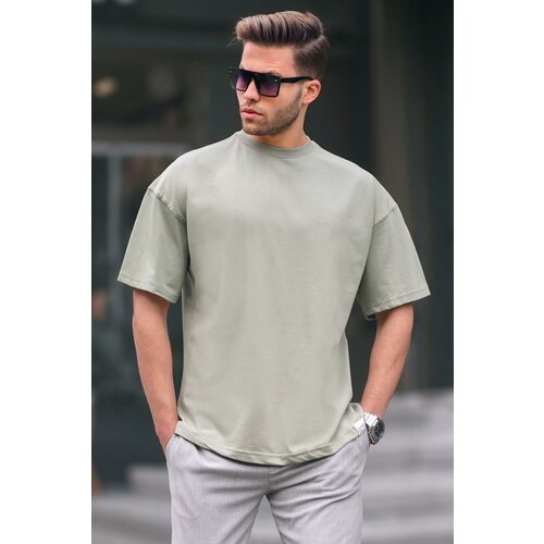 Madmext Men's Turquoise Oversize Fit Basic T-Shirt 6066 Slike