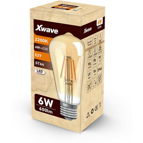  Xwave E27 6W SL-F-S6-A Filament Sijalica 2200K Cene