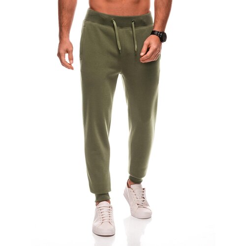 Edoti BASIC men&amp;#039;s uniform sweatpants joggers - dark olive green Slike