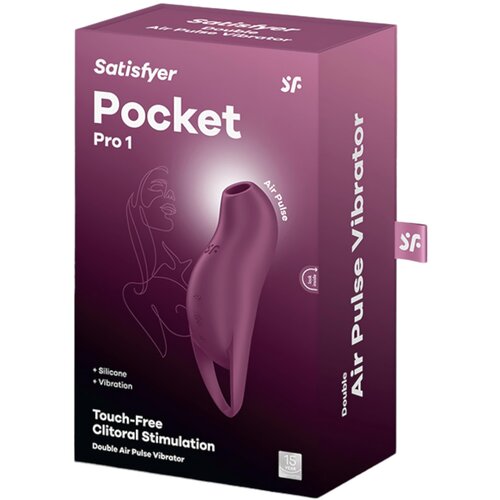 Satisfyer Pocket Pro 1 - stimulator klitorisa z zračnim valovanjem, ki ga je mogoče ponovno napolniti (vijolična) Slike