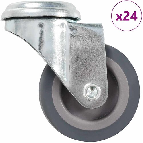 24 kom. okretnih kotačića s rupom za vijke 50 mm Slike