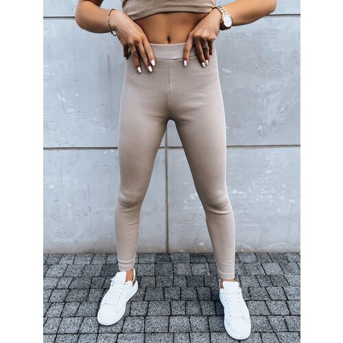 DStreet Spodnie damskie legginsy OLIVE BRANCH beżowe Slike