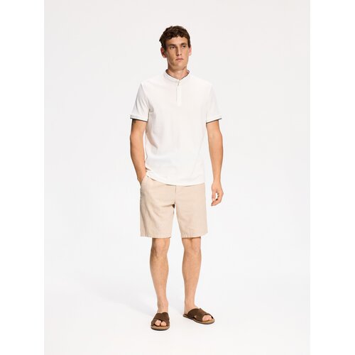 Reserved Polo-majica s podignutim ovratnikom - krem Cene
