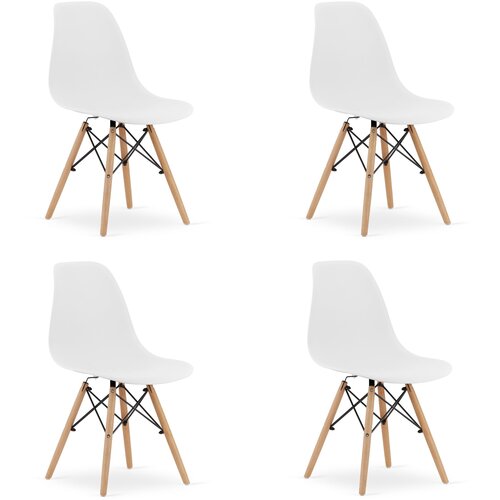 Brandless OSAKA stol bela / naravne noge x 4, (22030775) Cene