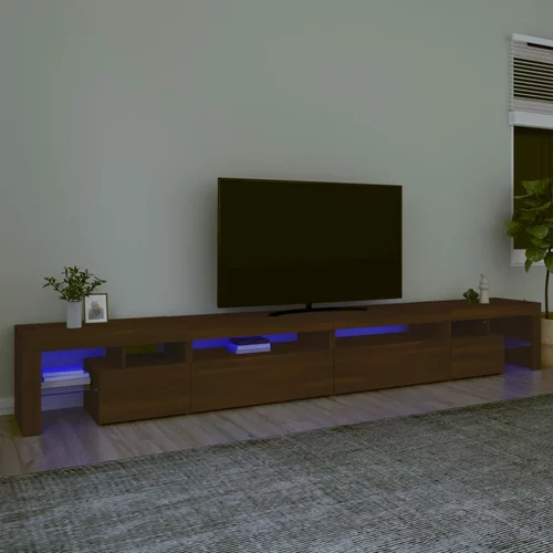 vidaXL TV ormarić s LED svjetlima boja smeđeg hrasta 290x36 5x40 cm