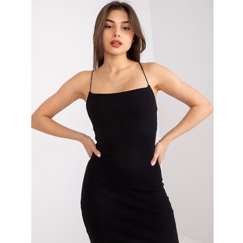 Fashion Hunters Black dress laced with stripes by Joanna RUE PARIS Slike
