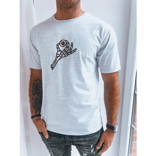 DStreet Light grey men's T-shirt with print Slike