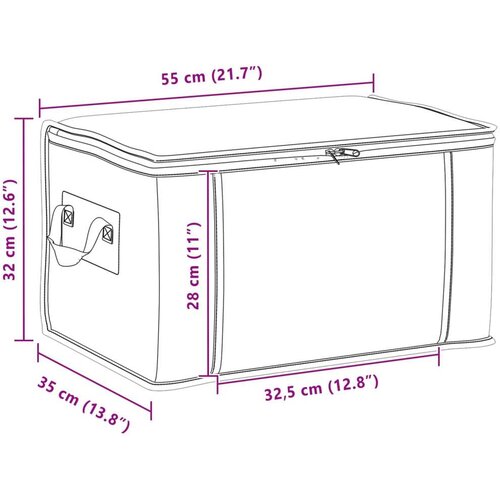 Kutija za pohranu s prozirnim bočnim oknom 2 pcs Krem - Krem 2 55 x 35 x 32 cm Cene