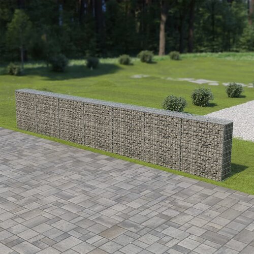 vidaXL Gabionska stena s pokrovi iz pocinkanega jekla 600x30x100 cm Cene