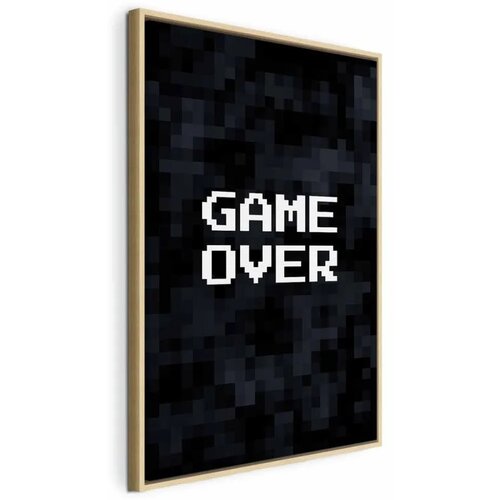  Slika - Pixel Game Over 40x60 U prirodnom drvenom okviru Cene