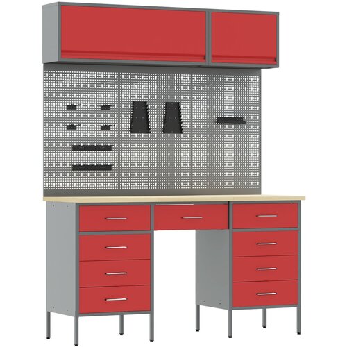 VidaXL 8-delni set omar in plo&amp;scaron;č za orodje rdeč MDF in kovina, (22047487) Slike