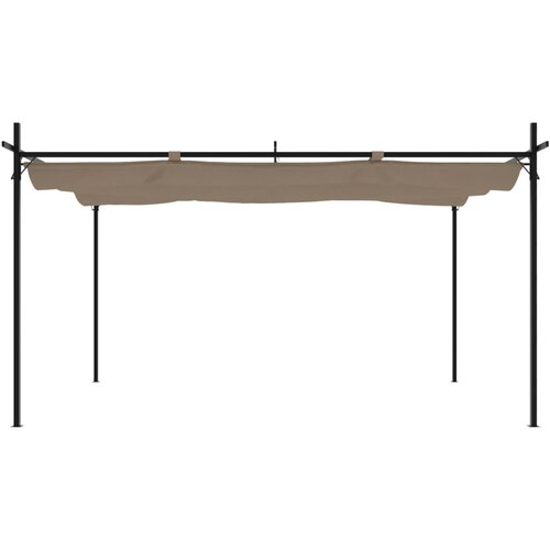  Pergola s pomičnim krovom smeđesiva 395x292x230 cm Slike