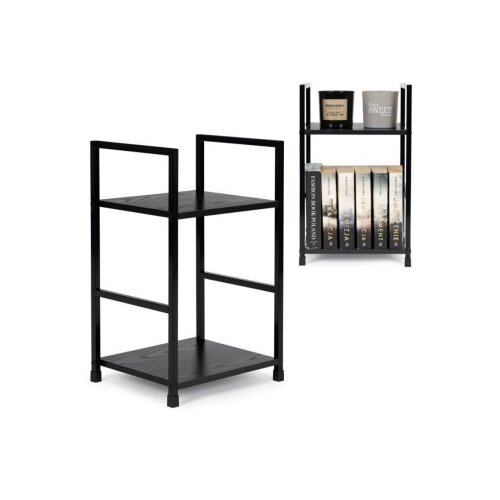 Modern Home Drvena polica sa dva nivoa loft black Cene